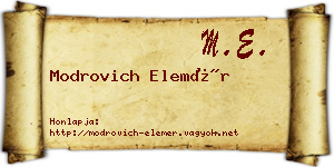 Modrovich Elemér névjegykártya